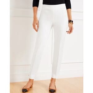 Talbots Size 8 | Chatham Trousers | White Bi-Stretch Pants | Side Zipper